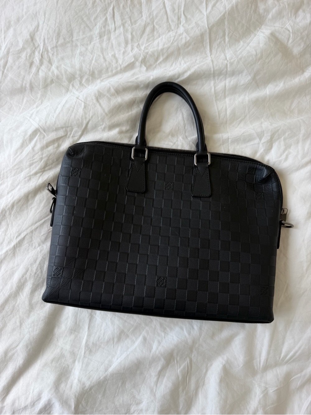 Louis Vuitton Black Damier Graphite Leather Laptop Briefcase